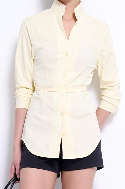 Glinda Mandarin Open Collar Shirt