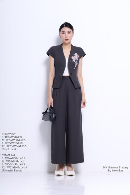 Shan Embroidered Flower Vest Top