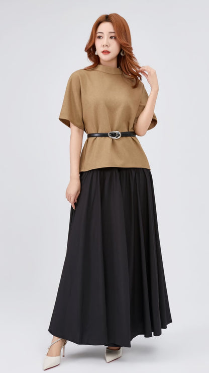 Ziri Loose Mock Neck Top