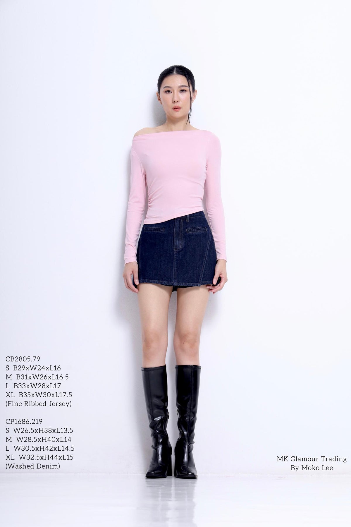 Aria Asymmetrical Neckline Ribbed Top