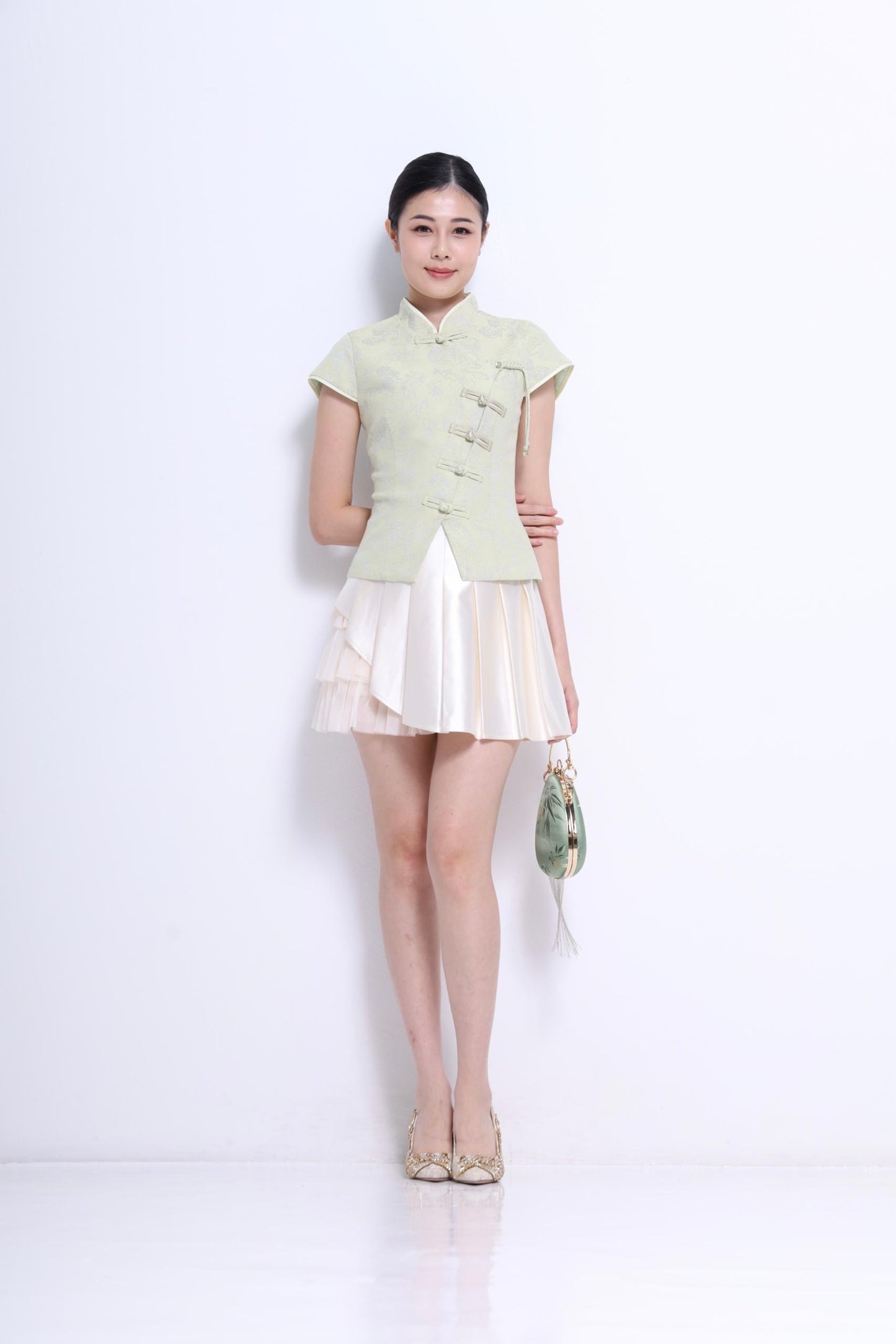 Shuang Xi Orient Fitted Blouse