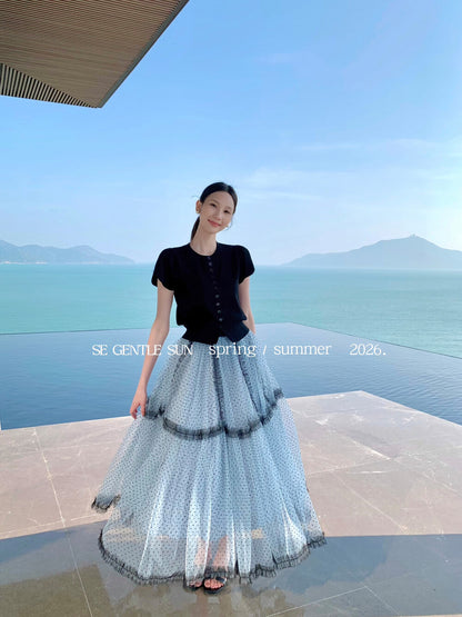 Faye Polka Dot Tulle Skirt
