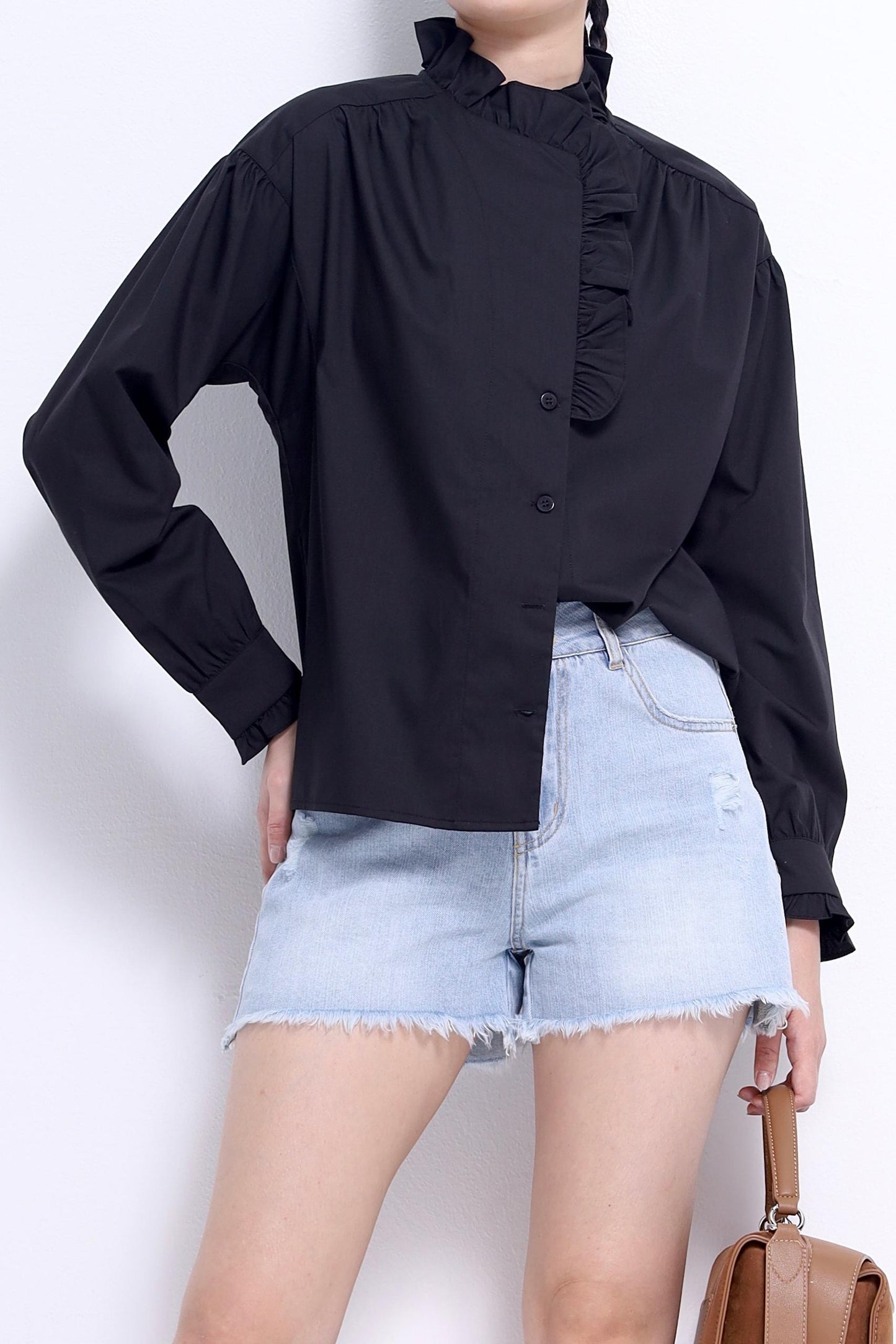 Marant Ruffle Collar Asymmetrical Shirt