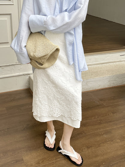 Laurel Broderie Overlay Midaxi Skirt
