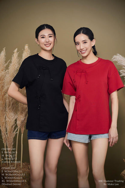 Zhu Orient Button Oversized Tee