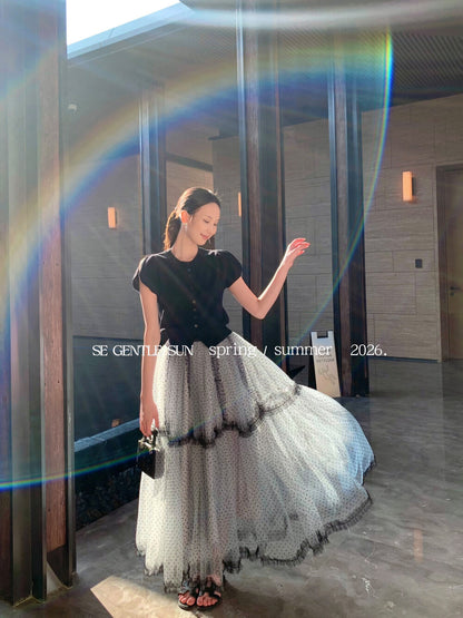 Faye Polka Dot Tulle Skirt