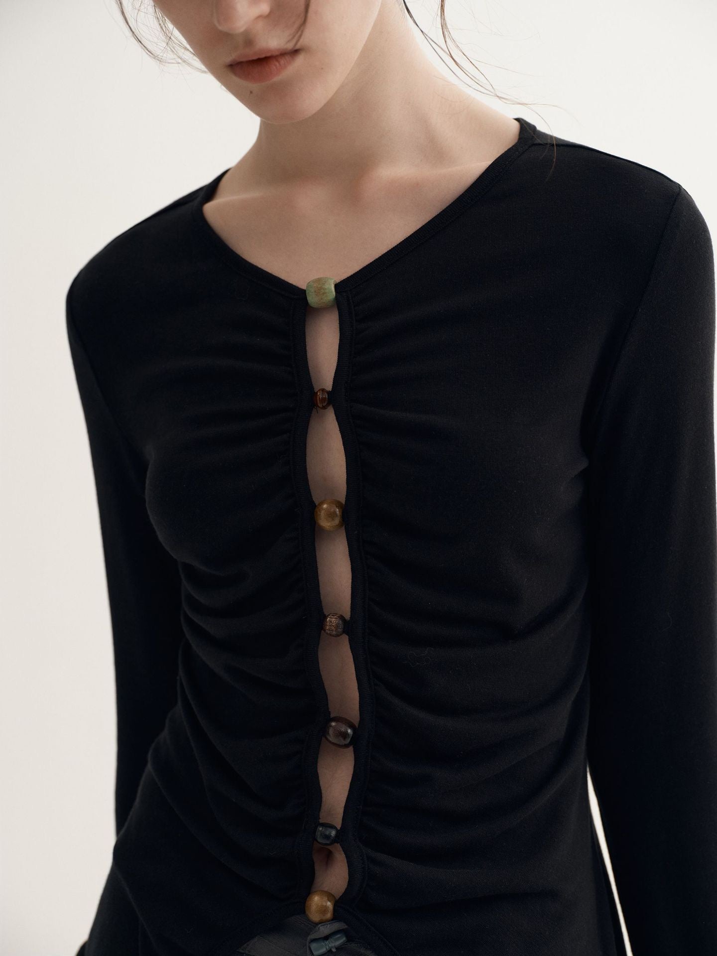 Sue Oriental Beads Knit Top