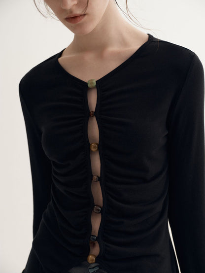 Sue Oriental Beads Knit Top