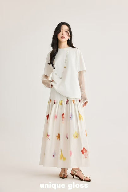 Blossom A-line Floral Skirt