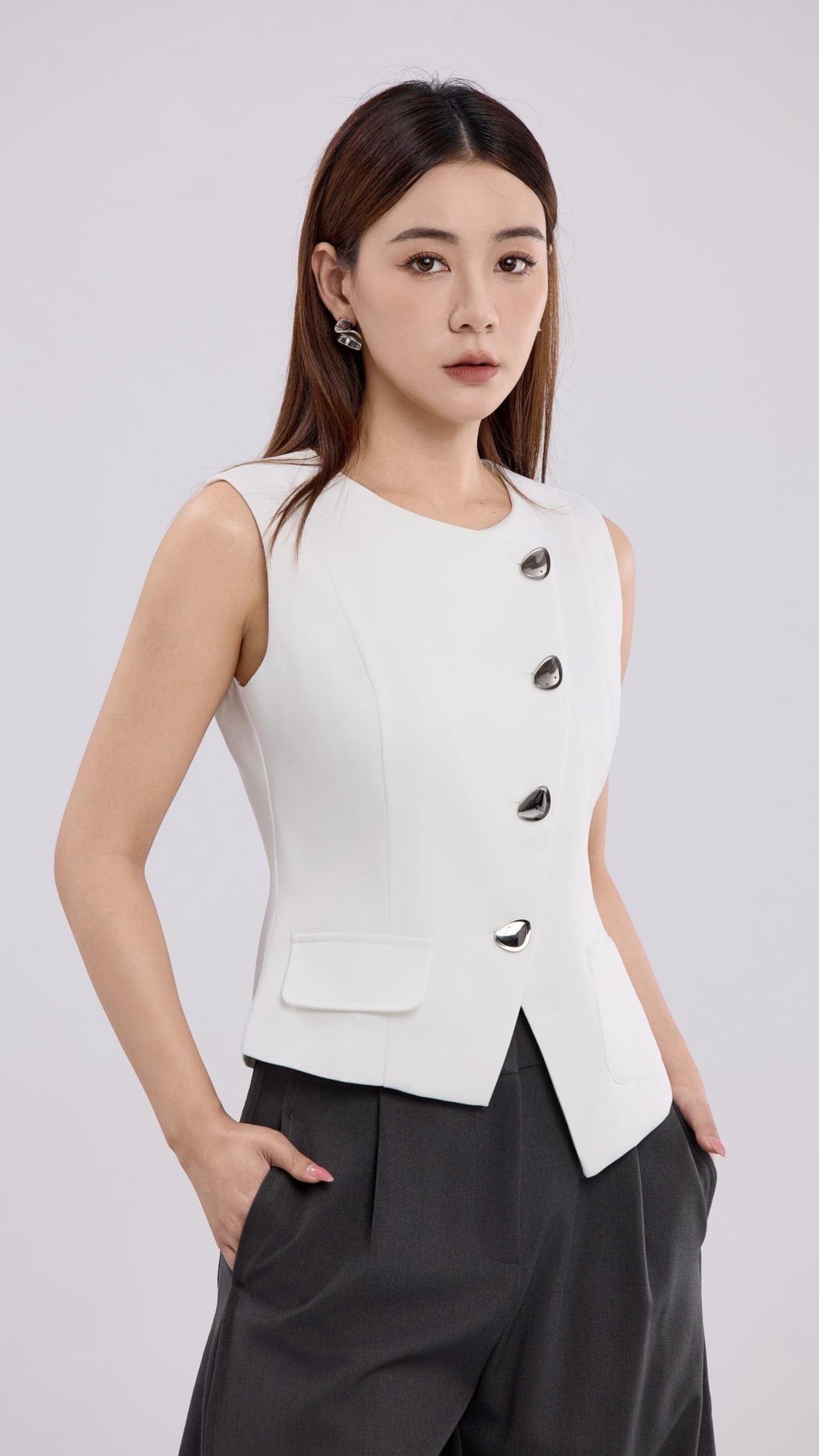 Autelia Button Down Tailored Vest