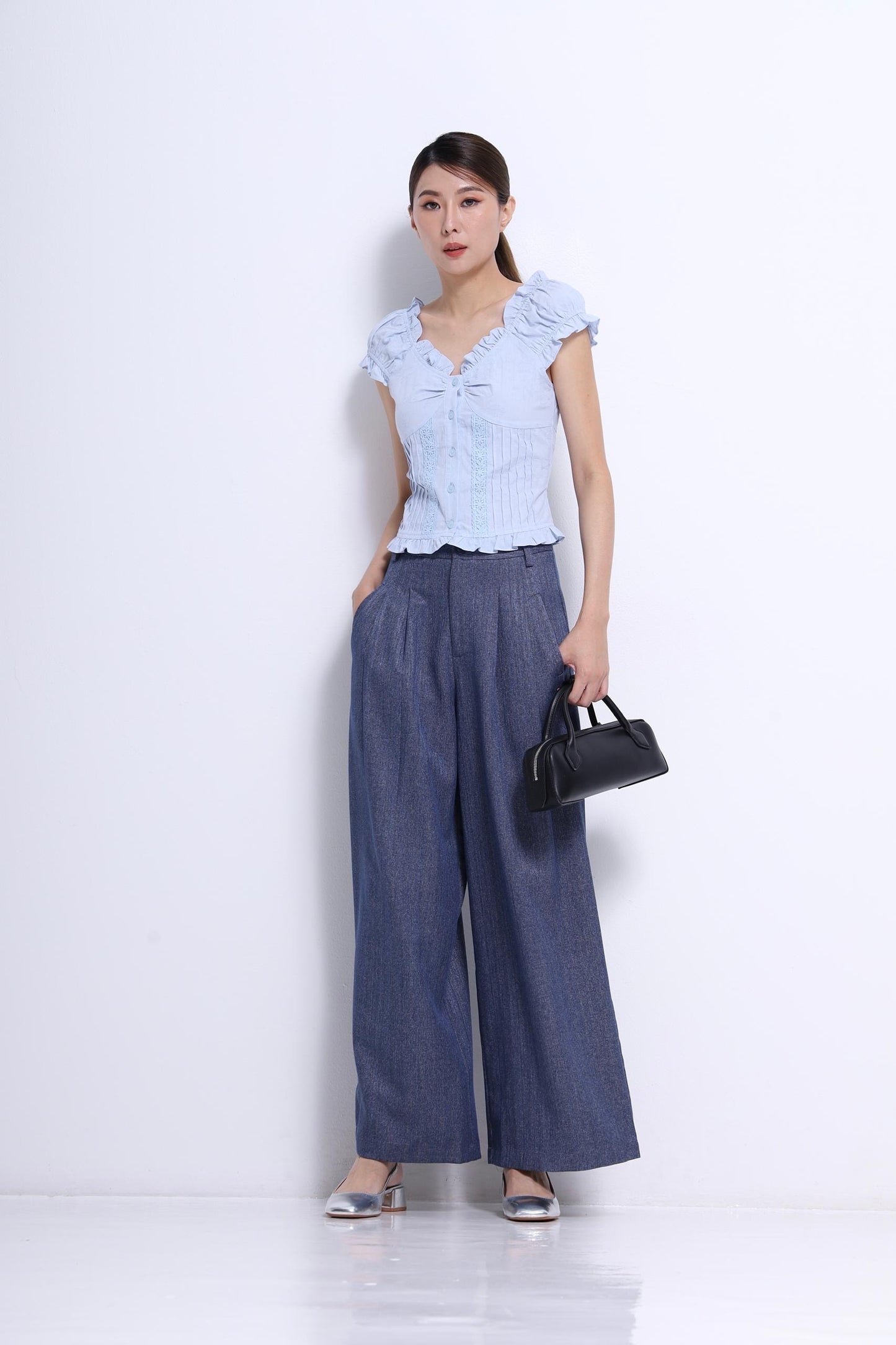 Giselle V-Neck Ruffle Blouse