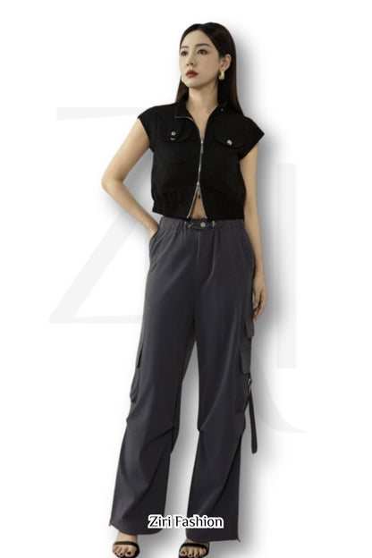 Ziri Biker Cropped Vest