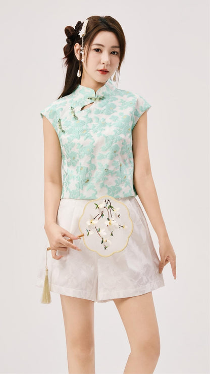 Fan Hua Oriental Jacquard Qipao Top