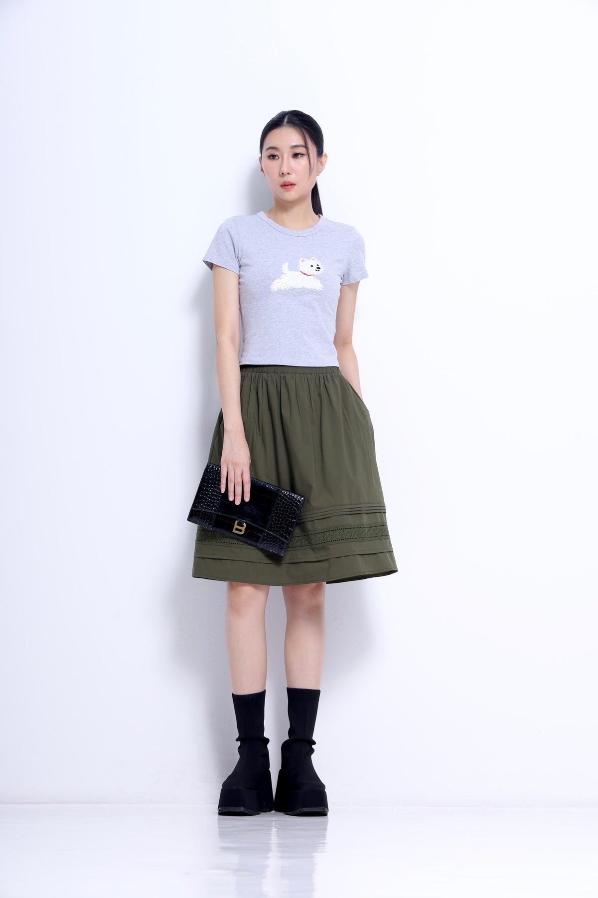 Ollie A-line Midi Skirt