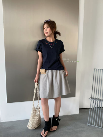 Seashells Starfish Embroidered Tee