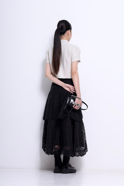 Natasha Mandarin Colar Cropped Jacket