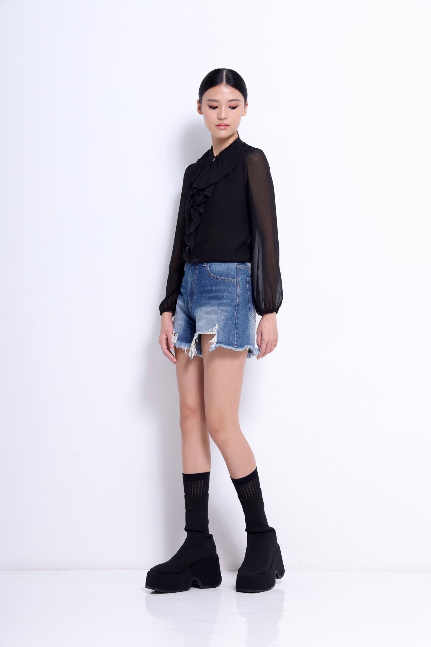 Ella Cascade Ruffle Blouse
