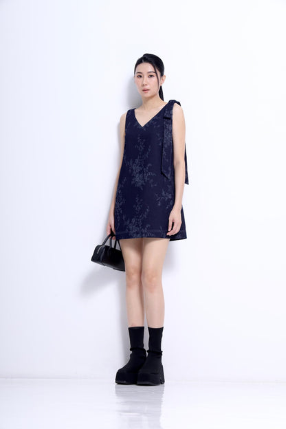 Aki V-Neck Denim A-line Dress