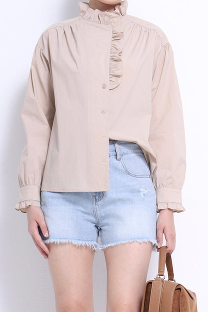 Marant Ruffle Collar Asymmetrical Shirt