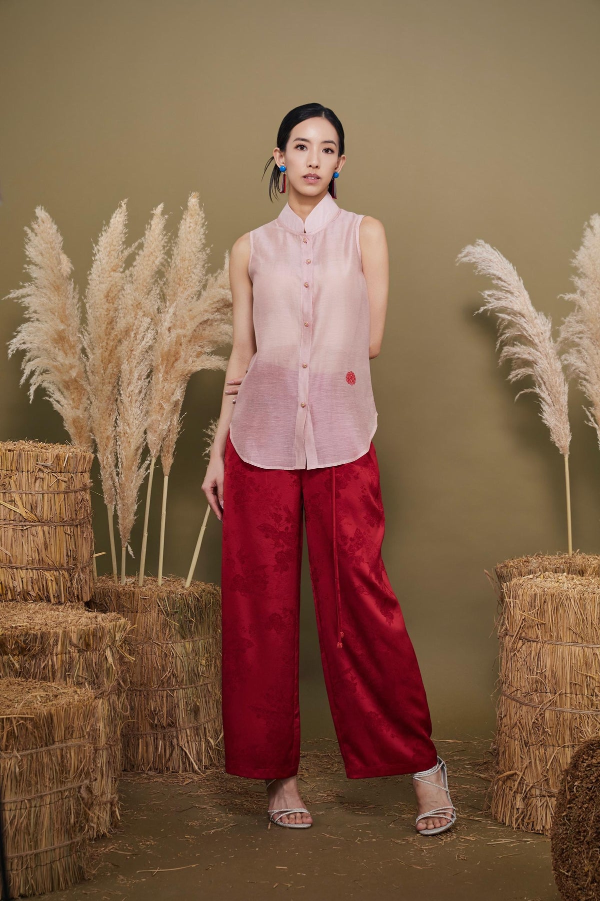 Zhi Orient Tencel Mandarin Shirt