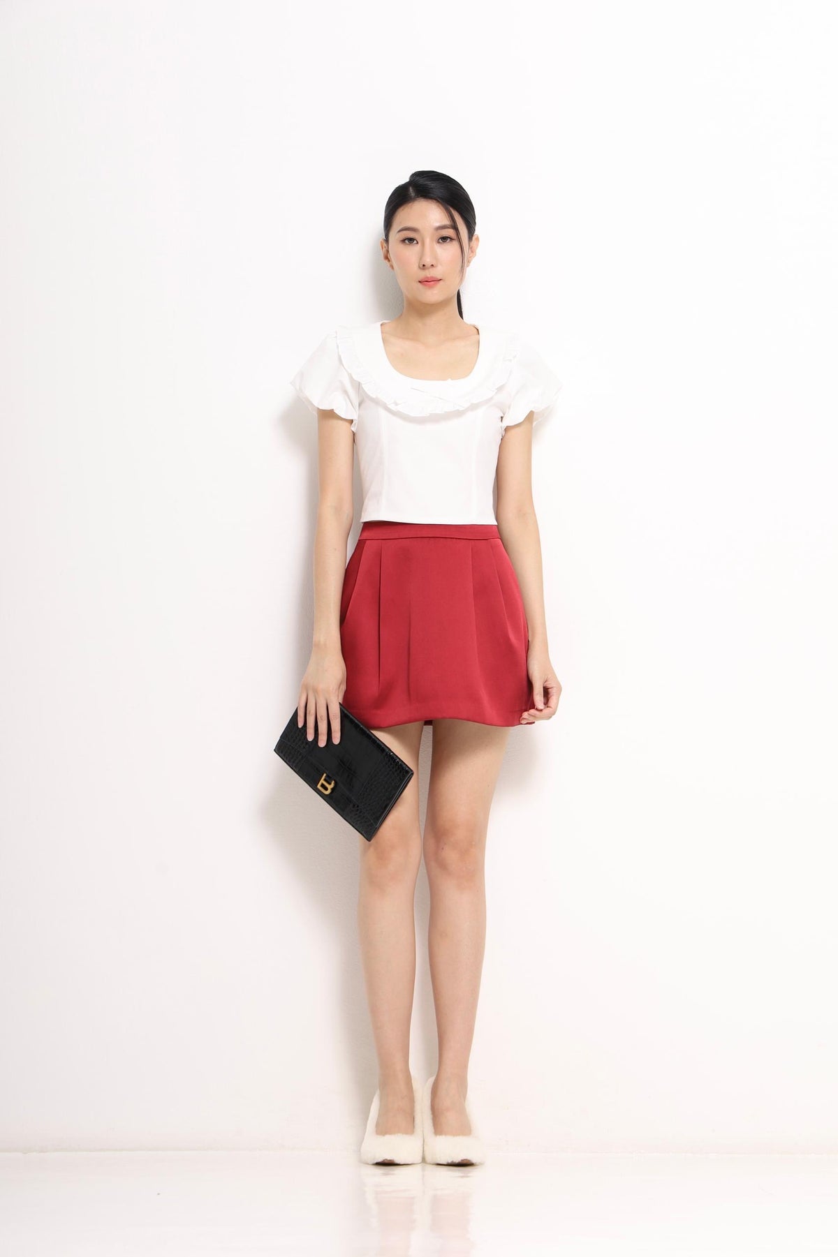 Lily Boat Neck Bow Tie Top