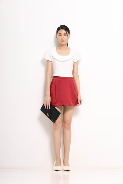 Lily Boat Neck Bow Tie Top