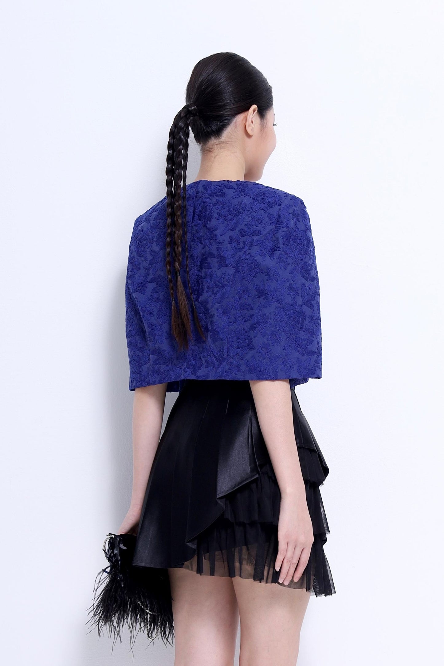 Lia Front Tie Cropped Cape