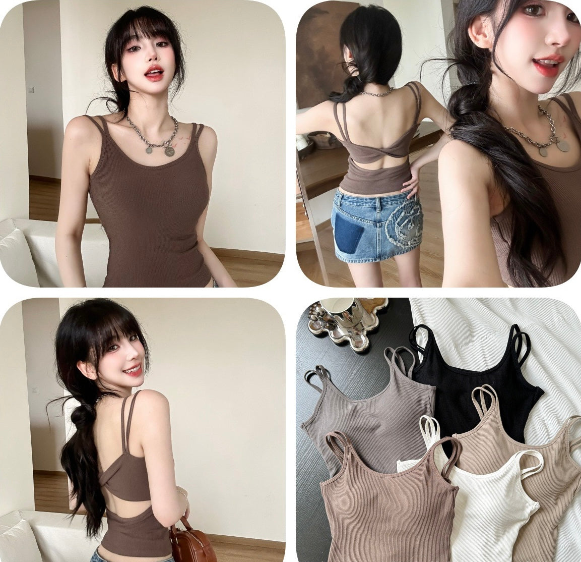 Rita Airy Spaghetti Top (Padded)