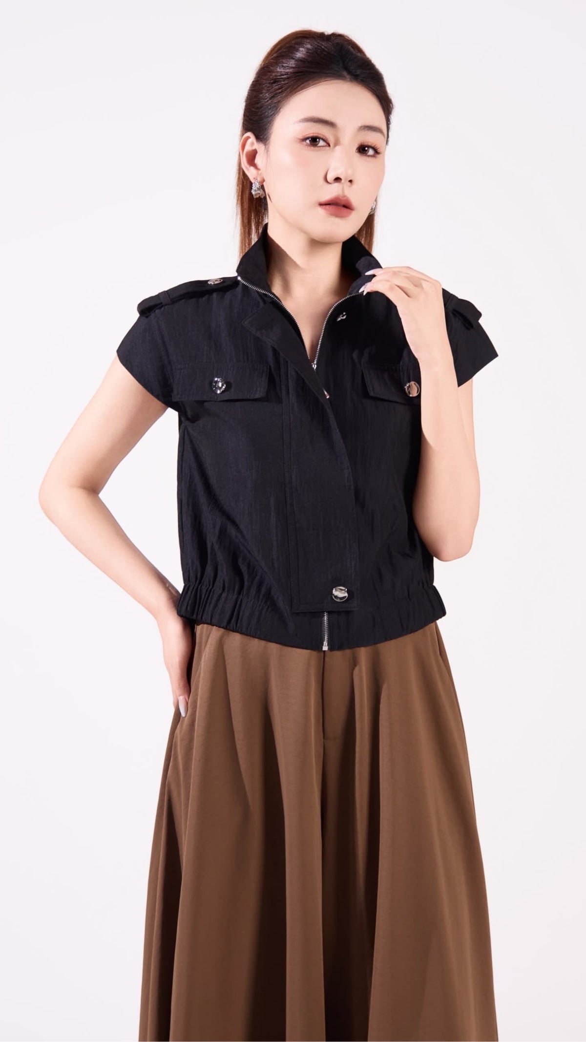 Ziri Biker Cropped Vest