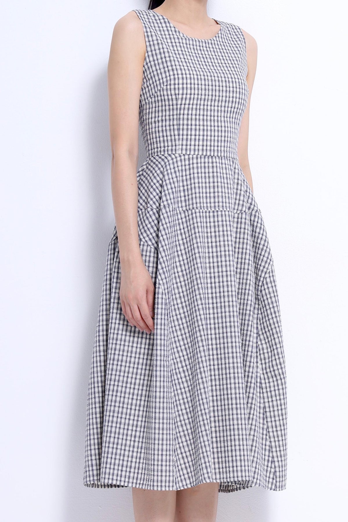 Elise A-line Checkered Dress