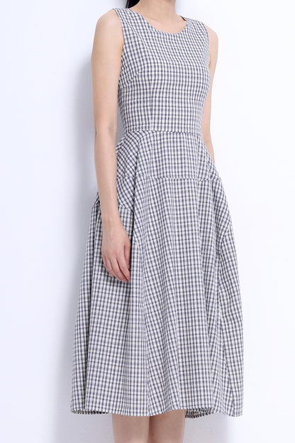 Elise A-line Checkered Dress