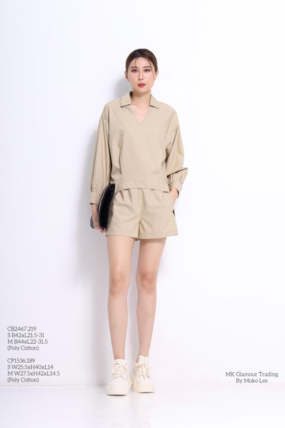 Zia V-Neck Oversized Shirt