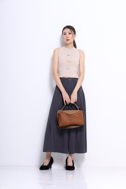 Camille Rose Ribbed Knit Top