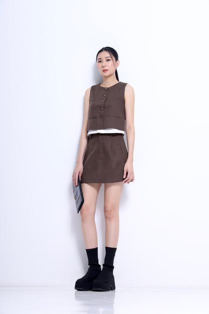 Marlene Front Pleated A-line Skirt