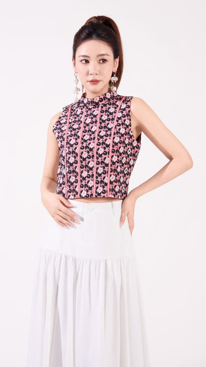 Hua Oriental Jacquard Top