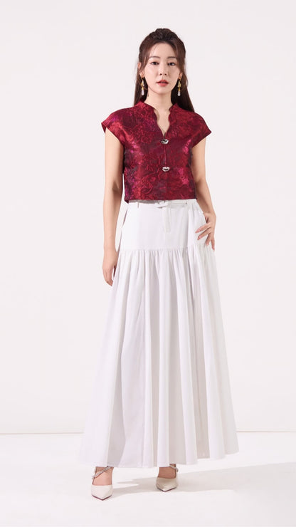 Lei Oriental V-Neck Qipao Top