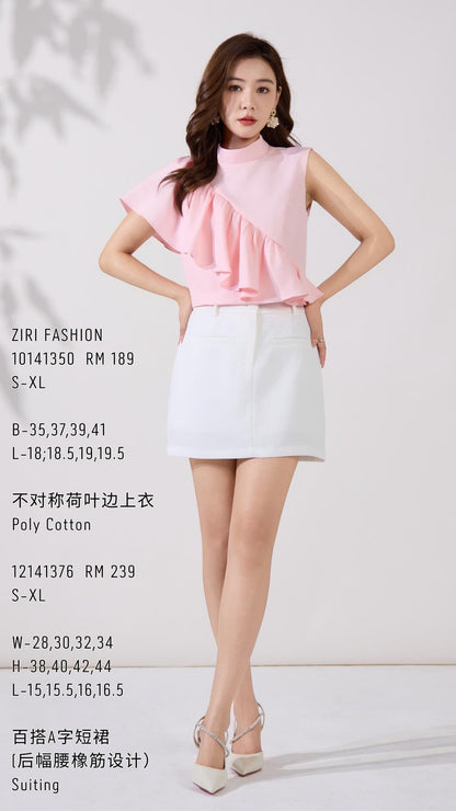 Ziri Asymmetrical Ruffle Top
