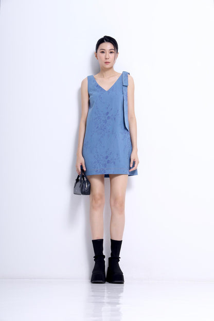 Aki V-Neck Denim A-line Dress