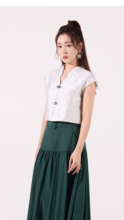 Lei Oriental V-Neck Qipao Top