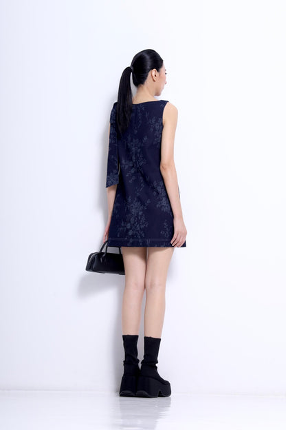 Aki V-Neck Denim A-line Dress