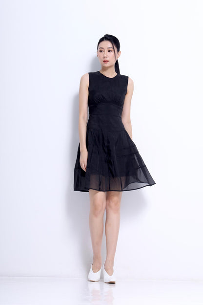 Victoria Organza A-line Midi Dress