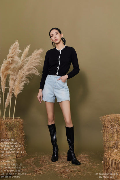 Josie Lace Ruffle Trim Knit Cardigan