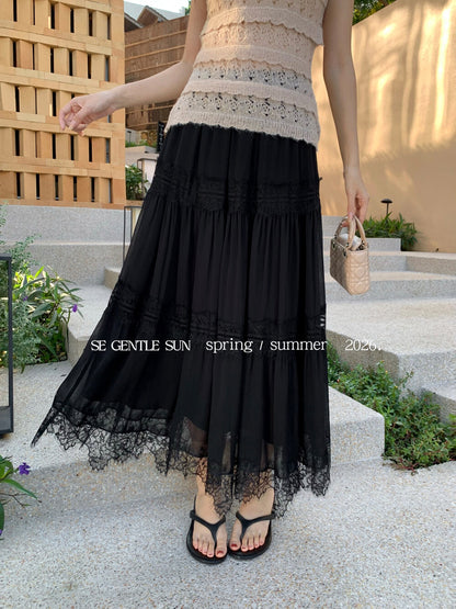 Luna Lace Layered A-line Skirt