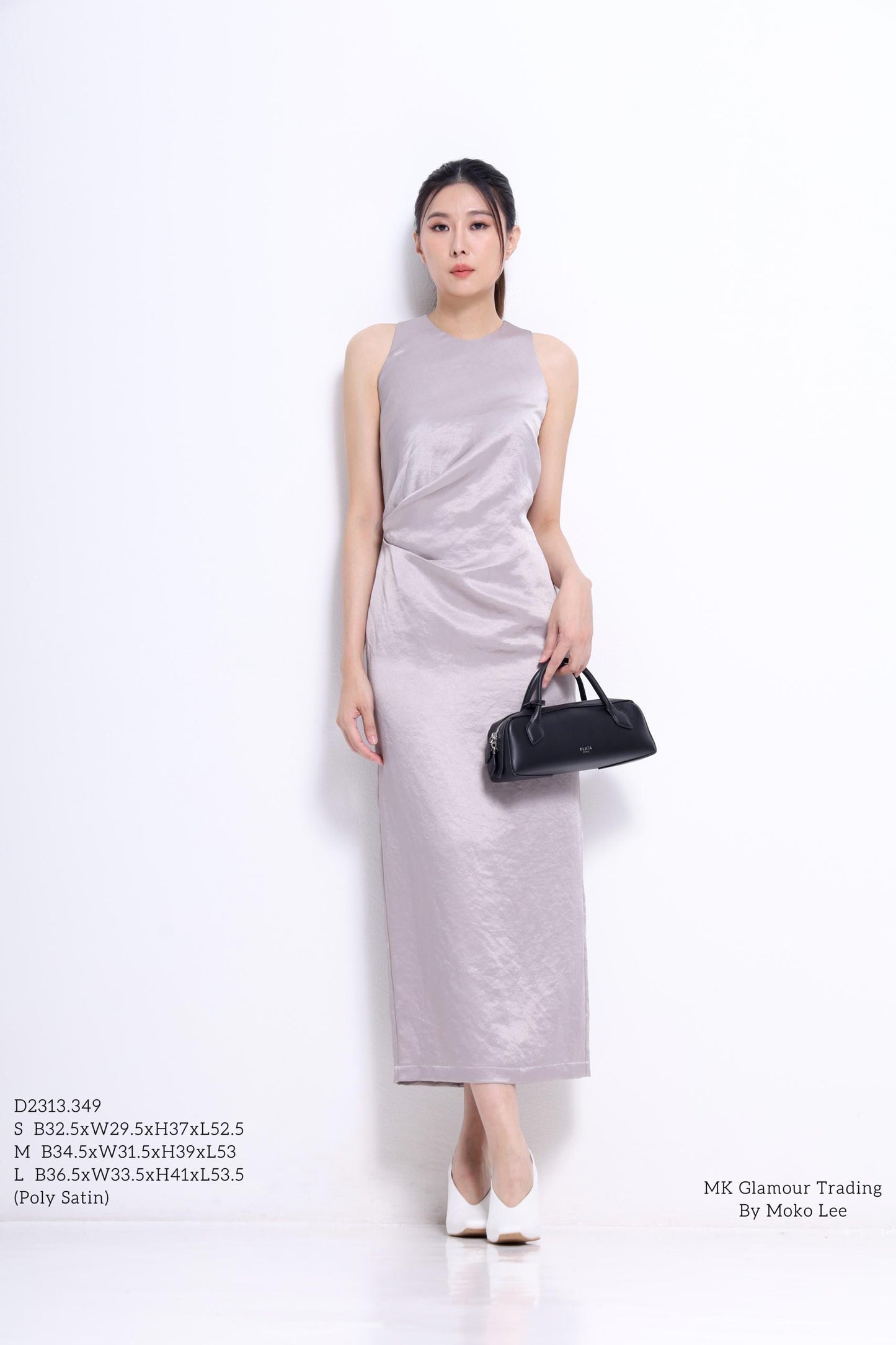 Tammy Pleated Satin Dress