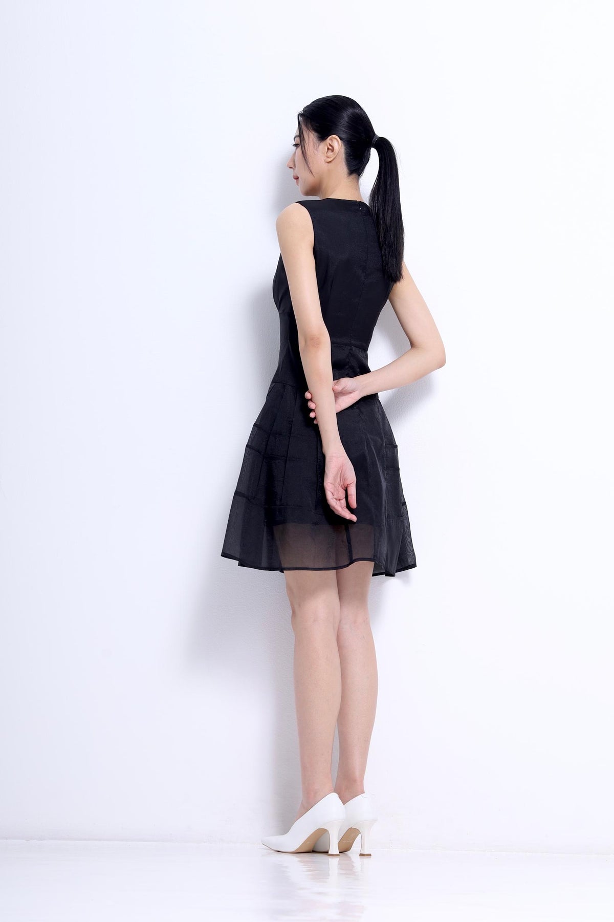 Victoria Organza A-line Midi Dress