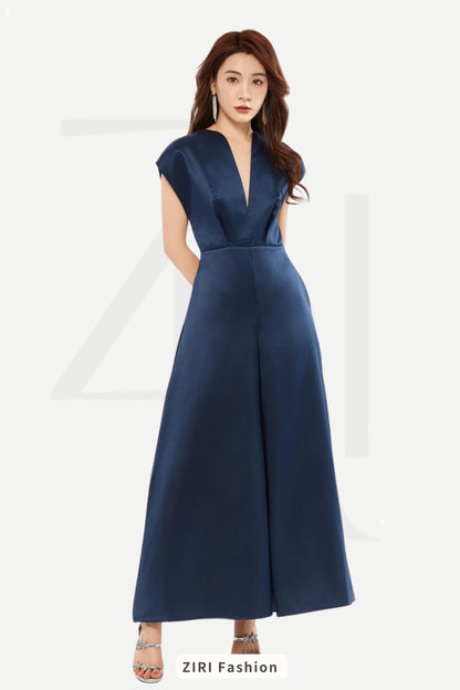 Ziri V-Neck Evening Gown