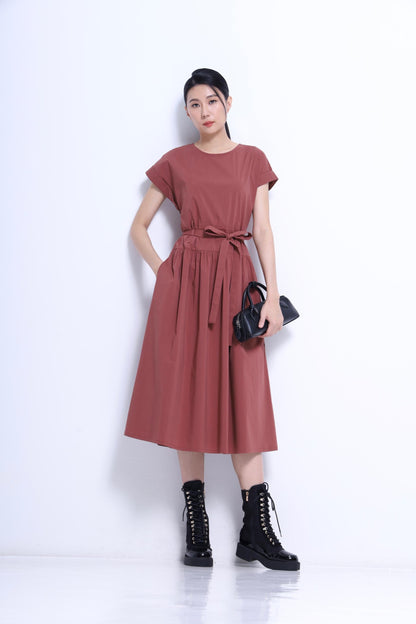 Sarah Waist Tie Midi Dress