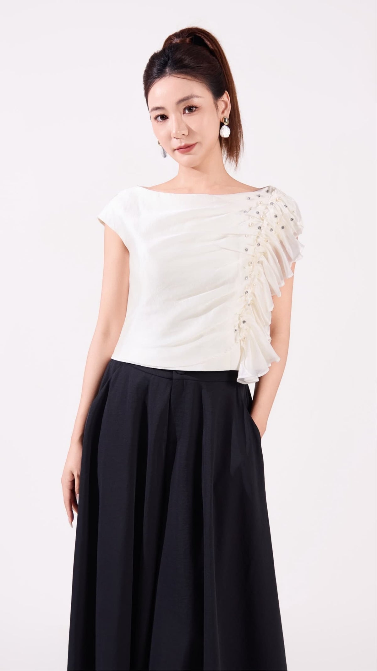 Ziri Asymmetrical Ruffle Top