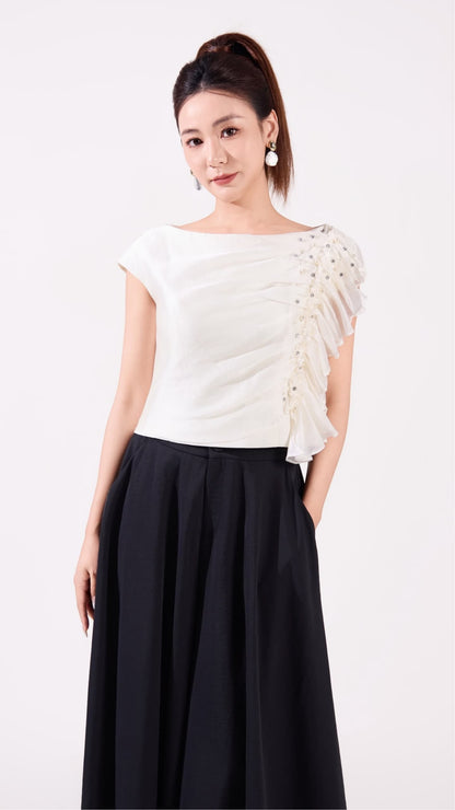 Ziri Asymmetrical Ruffle Top