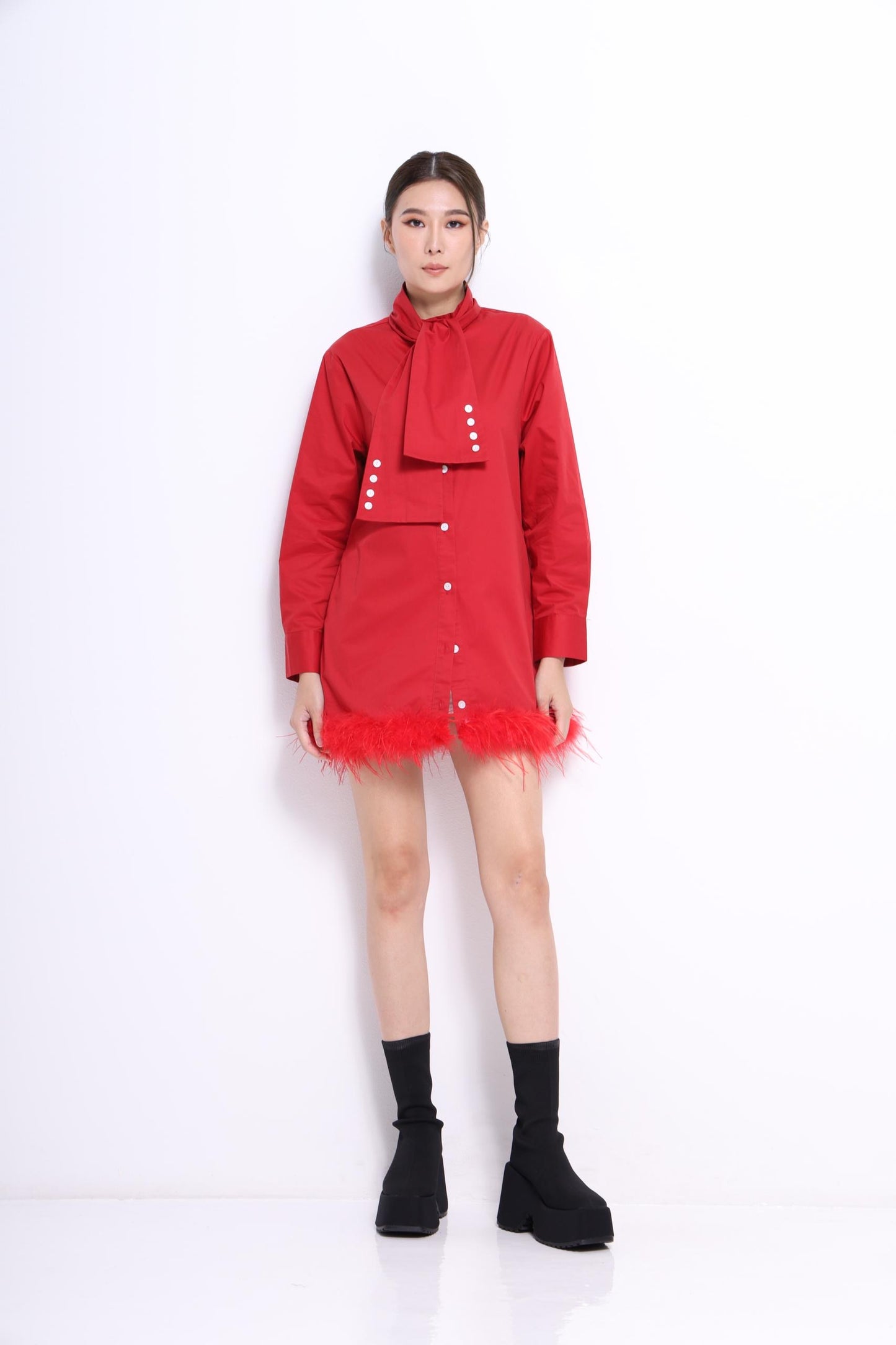 Jinny Feather Shirt Dress